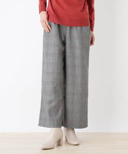 Cutie Blonde（キューティーブロンド）の「◆【S-L】チェック柄セミワイドパンツ（その他パンツ・レディース・ブラック系1/ブラウン系2・01/02/03）」の2枚目の写真