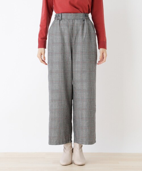 Cutie Blonde（キューティーブロンド）の「◆【S-L】チェック柄セミワイドパンツ（その他パンツ・レディース・ブラック系1/ブラウン系2・01/02/03）」の3枚目の写真