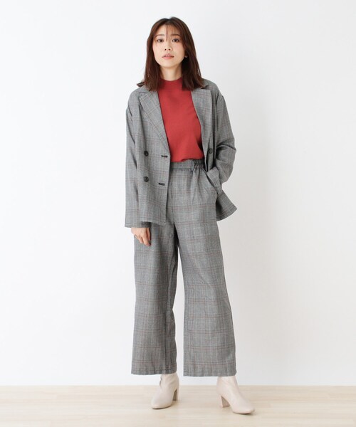 Cutie Blonde（キューティーブロンド）の「◆【S-L】チェック柄セミワイドパンツ（その他パンツ・レディース・ブラック系1/ブラウン系2・01/02/03）」の9枚目の写真