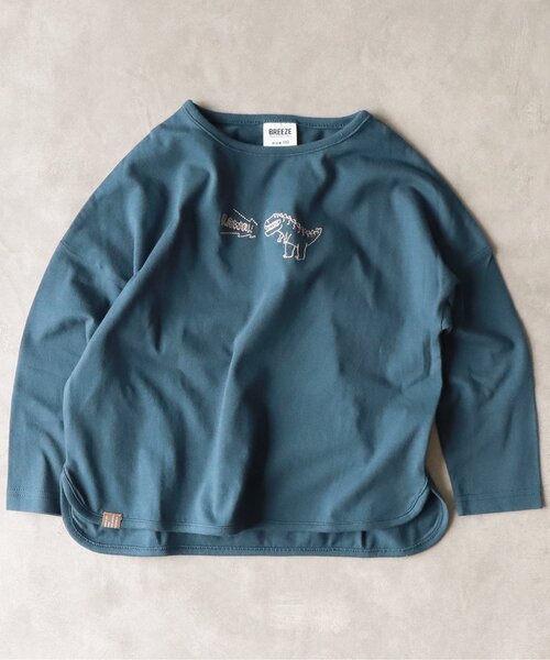BREEZE by yumi.（ブリーズバイユミ）の「WEB限定 刺繍Tシャツ【BREEZE by yumi.】（Tシャツ/カットソー・キッズ・ネイビー/オレンジ/ミント/チャコール/ベージュ・110/120/90/80/130/100/140）」の4枚目の写真