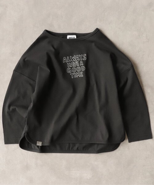 BREEZE by yumi.（ブリーズバイユミ）の「WEB限定 刺繍Tシャツ【BREEZE by yumi.】（Tシャツ/カットソー・キッズ・ネイビー/オレンジ/ミント/チャコール/ベージュ・110/120/90/80/130/100/140）」の2枚目の写真