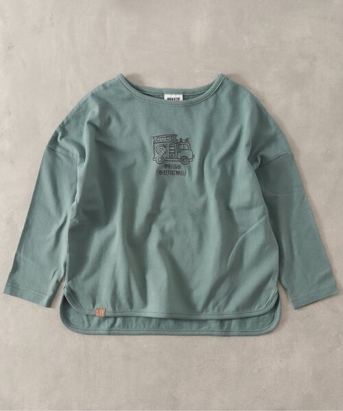 BREEZE by yumi.（ブリーズバイユミ）の「WEB限定 刺繍Tシャツ【BREEZE by yumi.】（Tシャツ/カットソー・キッズ・ネイビー/オレンジ/ミント/チャコール/ベージュ・110/120/90/80/130/100/140）」の3枚目の写真