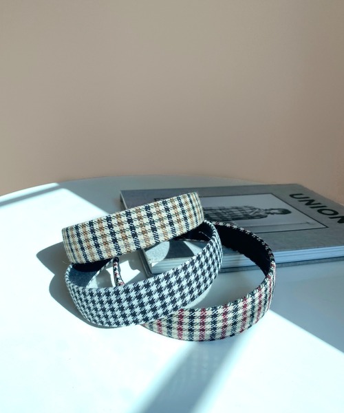 by muni:r（バイ ムニール）の「ハイティーン ムード  ハウンド チェック ヘアバンド（カチューシャ・レディース・ブラウン/アイボリー/ブラウン系その他・ONE SIZE）」の14枚目の写真