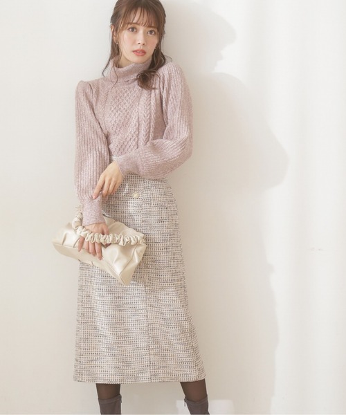 PROPORTION BODY DRESSING（プロポーションボディドレッシング）の「ケーブルニット（ニット/セーター・レディース・グレー/ホワイト系その他/ピンク・FREE）」の3枚目の写真