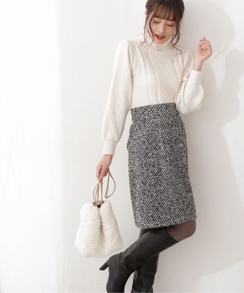 PROPORTION BODY DRESSING（プロポーションボディドレッシング）の「ケーブルニット（ニット/セーター・レディース・グレー/ホワイト系その他/ピンク・FREE）」の8枚目の写真