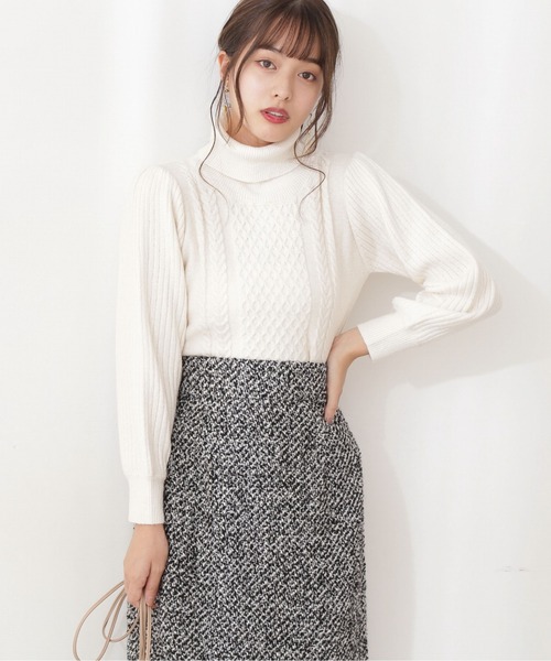 PROPORTION BODY DRESSING（プロポーションボディドレッシング）の「ケーブルニット（ニット/セーター・レディース・グレー/ホワイト系その他/ピンク・FREE）」の17枚目の写真