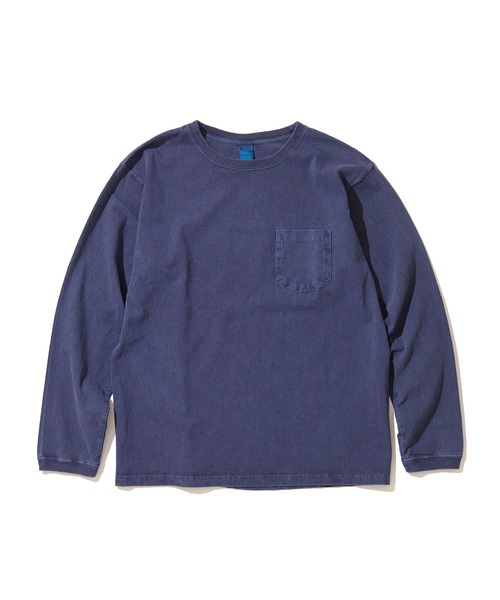Good On（グッドオン）の「GOOD ON　L/SポケットTシャツ GOLT1306（Tシャツ/カットソー・メンズ・ネイビー/杢グレー/モカ/ライトパープル・S/M/L/XL）」の7枚目の写真