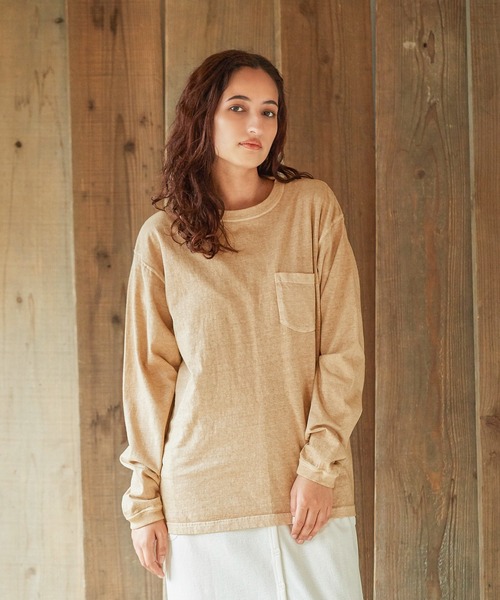 Good On（グッドオン）の「GOOD ON　L/SポケットTシャツ GOLT1306（Tシャツ/カットソー・メンズ・ネイビー/杢グレー/モカ/ライトパープル・S/M/L/XL）」の11枚目の写真
