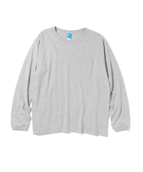 Good On（グッドオン）の「GOOD ON　L/SポケットTシャツ GOLT1306（Tシャツ/カットソー・メンズ・ネイビー/杢グレー/モカ/ライトパープル・S/M/L/XL）」の9枚目の写真