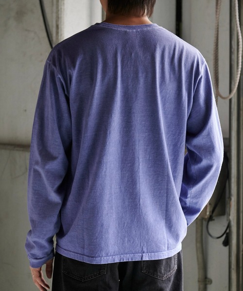 Good On(グッドオン)の「GOOD ON L/SポケットTシャツ GOLT1306(Tシャツ/カットソー・メンズ・ネイビー/杢グレー/モカ/ライトパープル・S/M/L/XL)」の21枚目の写真
