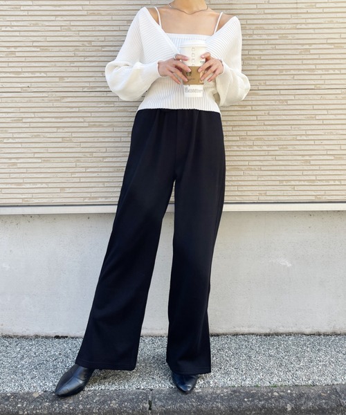 CLEA(クレア)の「サイドスリットリブパンツ(その他パンツ・レディース・ブラック/ブラウン/グレー/アイボリー・FREE)」の12枚目の写真