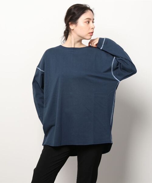BIG BILL(ビッグビル)の「【mina11月掲載商品】【 BIG BILL / ビッグビル 】ラウンドステッチカットソー X59391D BNU(Tシャツ/カットソー・メンズ・オフホワイト/ベージュ/ネイビー・L/M)」の1枚目の写真