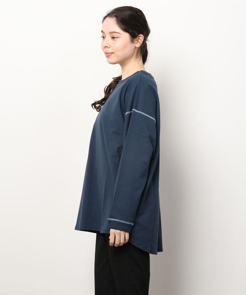 BIG BILL(ビッグビル)の「【mina11月掲載商品】【 BIG BILL / ビッグビル 】ラウンドステッチカットソー X59391D BNU(Tシャツ/カットソー・メンズ・オフホワイト/ベージュ/ネイビー・L/M)」の4枚目の写真