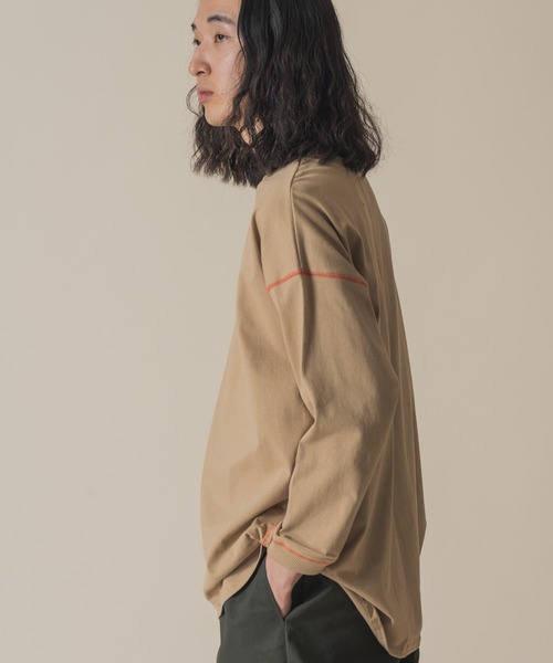 BIG BILL(ビッグビル)の「【mina11月掲載商品】【 BIG BILL / ビッグビル 】ラウンドステッチカットソー X59391D BNU(Tシャツ/カットソー・メンズ・オフホワイト/ベージュ/ネイビー・L/M)」の3枚目の写真