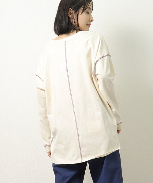 BIG BILL(ビッグビル)の「【mina11月掲載商品】【 BIG BILL / ビッグビル 】ラウンドステッチカットソー X59391D BNU(Tシャツ/カットソー・メンズ・オフホワイト/ベージュ/ネイビー・L/M)」の2枚目の写真