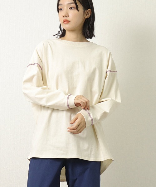 BIG BILL(ビッグビル)の「【mina11月掲載商品】【 BIG BILL / ビッグビル 】ラウンドステッチカットソー X59391D BNU(Tシャツ/カットソー・メンズ・オフホワイト/ベージュ/ネイビー・L/M)」の6枚目の写真