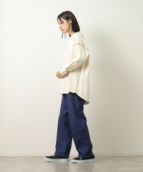 BIG BILL(ビッグビル)の「【mina11月掲載商品】【 BIG BILL / ビッグビル 】ラウンドステッチカットソー X59391D BNU(Tシャツ/カットソー・メンズ・オフホワイト/ベージュ/ネイビー・L/M)」の7枚目の写真