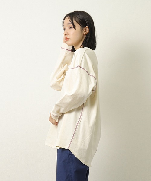 BIG BILL(ビッグビル)の「【mina11月掲載商品】【 BIG BILL / ビッグビル 】ラウンドステッチカットソー X59391D BNU(Tシャツ/カットソー・メンズ・オフホワイト/ベージュ/ネイビー・L/M)」の8枚目の写真