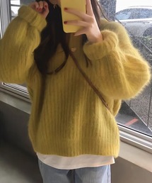 パステルカラーシャギーニット