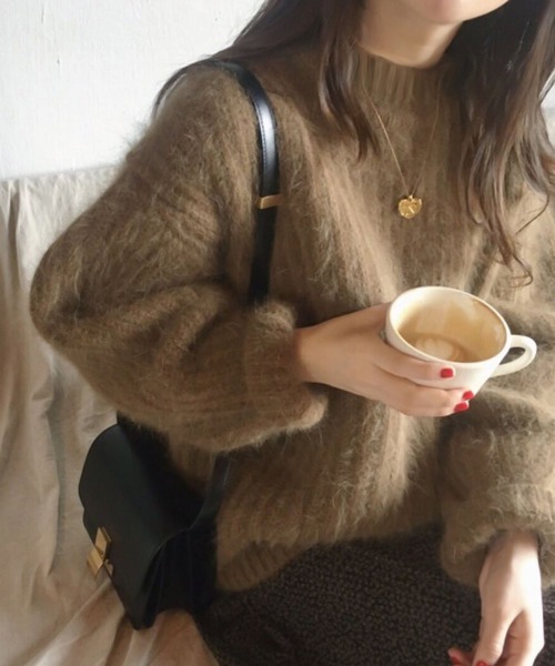 Doula Doula（ドゥーラドゥーラ）の「パステルカラーシャギーニット（ニット/セーター・レディース・ブラウン/ピンク/イエロー/ブルー/モカ/アイボリー/グリーン・FREE）」の10枚目の写真