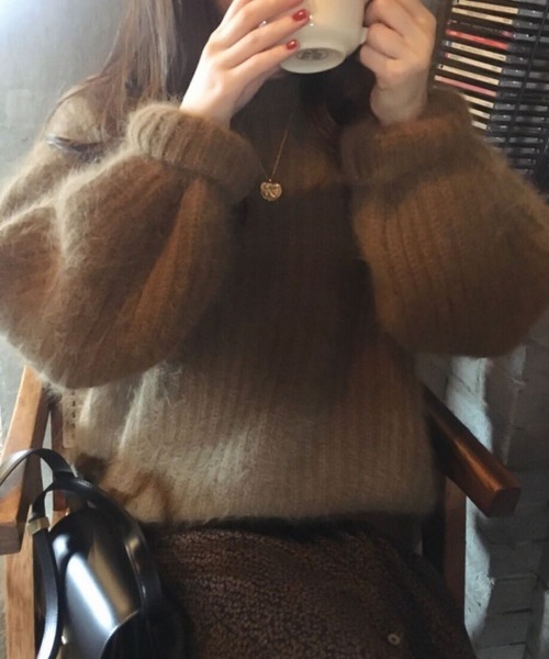 Doula Doula（ドゥーラドゥーラ）の「パステルカラーシャギーニット（ニット/セーター・レディース・ブラウン/ピンク/イエロー/ブルー/モカ/アイボリー/グリーン・FREE）」の12枚目の写真