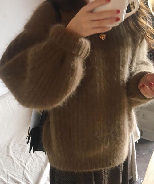 Doula Doula（ドゥーラドゥーラ）の「パステルカラーシャギーニット（ニット/セーター・レディース・ブラウン/ピンク/イエロー/ブルー/モカ/アイボリー/グリーン・FREE）」の13枚目の写真