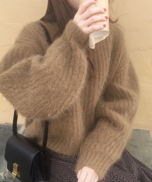 Doula Doula（ドゥーラドゥーラ）の「パステルカラーシャギーニット（ニット/セーター・レディース・ブラウン/ピンク/イエロー/ブルー/モカ/アイボリー/グリーン・FREE）」の16枚目の写真