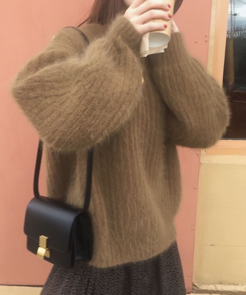 Doula Doula（ドゥーラドゥーラ）の「パステルカラーシャギーニット（ニット/セーター・レディース・ブラウン/ピンク/イエロー/ブルー/モカ/アイボリー/グリーン・FREE）」の17枚目の写真