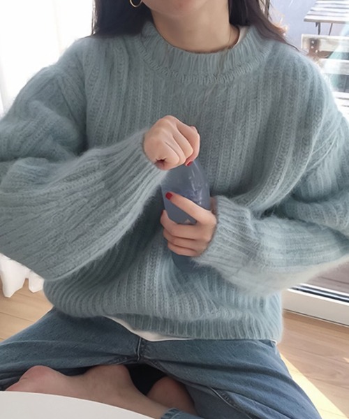 Doula Doula（ドゥーラドゥーラ）の「パステルカラーシャギーニット（ニット/セーター・レディース・ブラウン/ピンク/イエロー/ブルー/モカ/アイボリー/グリーン・FREE）」の18枚目の写真