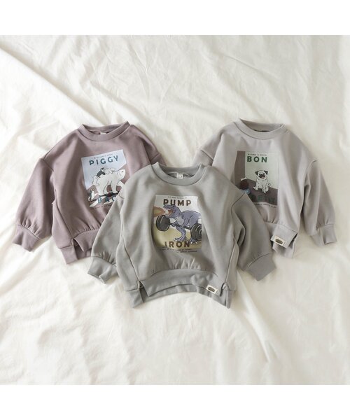 apres les cours（アプレレクール）の「/3柄アニマルグラフィックトレーナー（スウェット・キッズ・ベージュ/パープル/ミント・120/90/110/100/130/80）」の15枚目の写真