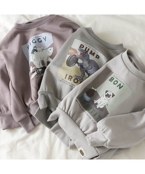 apres les cours（アプレレクール）の「/3柄アニマルグラフィックトレーナー（スウェット・キッズ・ベージュ/パープル/ミント・120/90/110/100/130/80）」の14枚目の写真