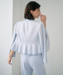 ANAYI | トリアセサテンペプラム　ジャケット(ノーカラージャケット)