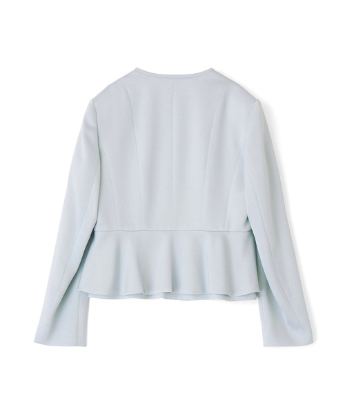 ANAYI（アナイ）の「【Eternal Line 2022】トリアセサテンペプラム ジャケット（ノーカラージャケット・レディース・アイボリー/ダークネイビー/ライトブルー・36/38/34）」の4枚目の写真