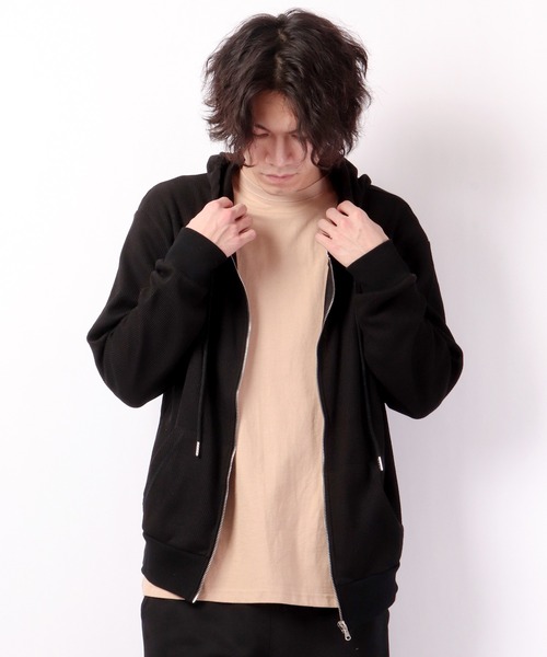 FUNALIVE(ファンアライブ)の「セットアップ ワッフル生地zipパーカー(パーカー・メンズ・ブラック/キャメル・L/S/M/XL)」の9枚目の写真