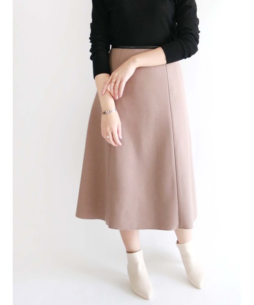 Te chichi（テチチ）の「ジャージメルトンフレアスカート（スカート・レディース・オフホワイト/イエロー/モカ・SMALL/MEDIUM）」の3枚目の写真