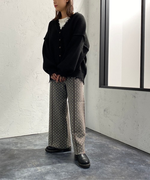 apres jour mignon（アプレジュールミニョン）の「ジャガードニットパンツ【ZOZOTOWN限定アイテム】（その他パンツ・レディース・ブラック系その他/ダークブルー/ブラウン系その他・SMALL/X-LARGE/MEDIUM）」の22枚目の写真
