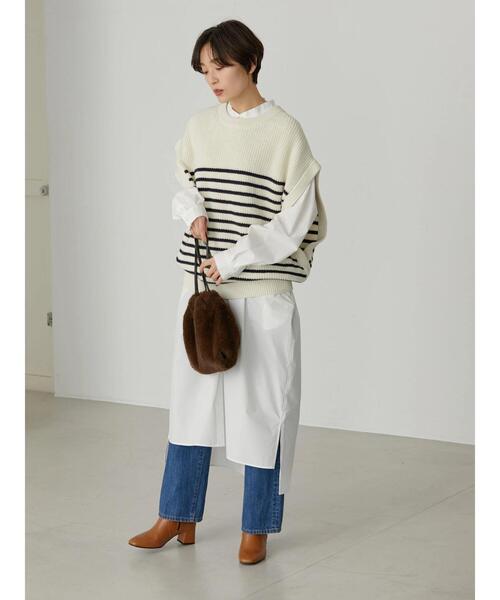 AMERICAN HOLIC(アメリカンホリック)の「クルーネック片畦ニットベスト(ベスト・レディース・その他7/ブラック・L/M)」の10枚目の写真