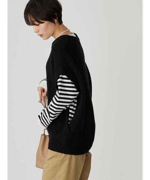 AMERICAN HOLIC(アメリカンホリック)の「クルーネック片畦ニットベスト(ベスト・レディース・その他7/ブラック・L/M)」の13枚目の写真