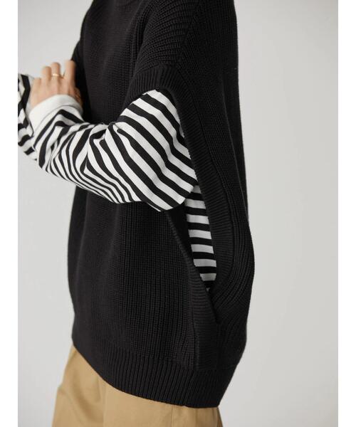 AMERICAN HOLIC(アメリカンホリック)の「クルーネック片畦ニットベスト(ベスト・レディース・その他7/ブラック・L/M)」の17枚目の写真