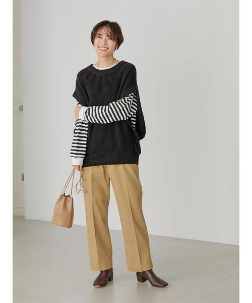 AMERICAN HOLIC(アメリカンホリック)の「クルーネック片畦ニットベスト(ベスト・レディース・その他7/ブラック・L/M)」の18枚目の写真