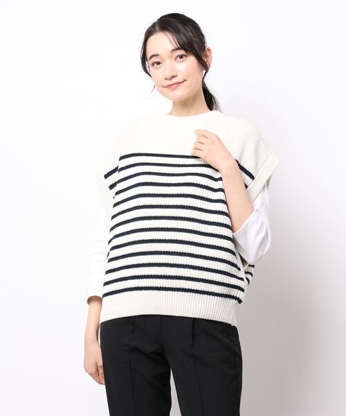 AMERICAN HOLIC(アメリカンホリック)の「クルーネック片畦ニットベスト(ベスト・レディース・その他7/ブラック・L/M)」の5枚目の写真