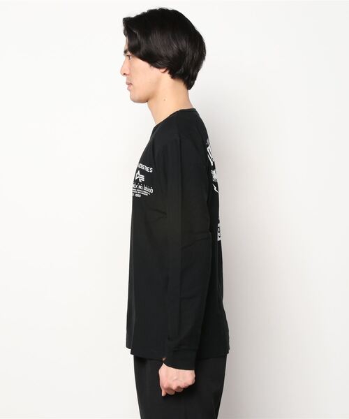 ※ALPHA（アルファ）の「ALPHA アルファ ヘリンボーン プリント ロングスリーブTシャツ（Tシャツ/カットソー・メンズ・ホワイト/ブラック/レッド/カーキ・M/L/XL）」の13枚目の写真