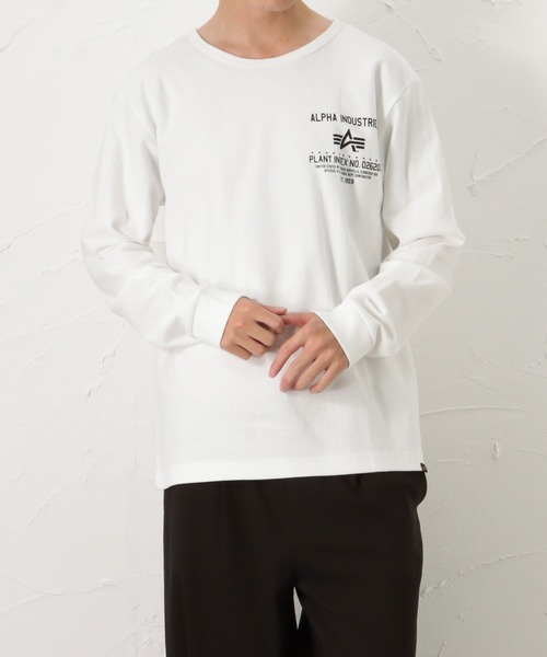 ※ALPHA（アルファ）の「ALPHA アルファ ヘリンボーン プリント ロングスリーブTシャツ（Tシャツ/カットソー・メンズ・ホワイト/ブラック/レッド/カーキ・M/L/XL）」の18枚目の写真