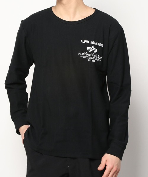 ※ALPHA（アルファ）の「ALPHA アルファ ヘリンボーン プリント ロングスリーブTシャツ（Tシャツ/カットソー・メンズ・ホワイト/ブラック/レッド/カーキ・M/L/XL）」の7枚目の写真