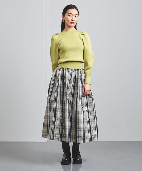 UNITED ARROWS（ユナイテッドアローズ）の「＜UNITED ARROWS＞P パフスリーブ ニット W（ニット/セーター・レディース・ネイビー/ライム・FREE）」の8枚目の写真