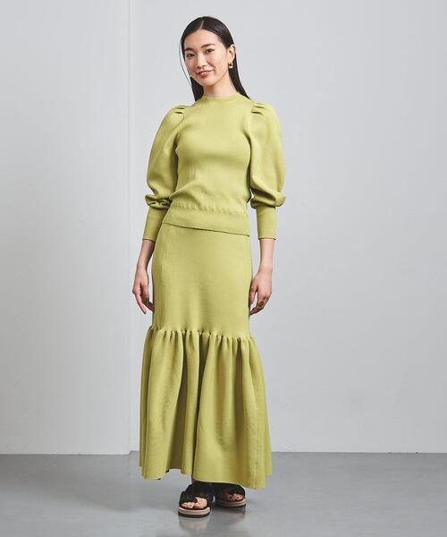 UNITED ARROWS（ユナイテッドアローズ）の「＜UNITED ARROWS＞P パフスリーブ ニット W（ニット/セーター・レディース・ネイビー/ライム・FREE）」の10枚目の写真