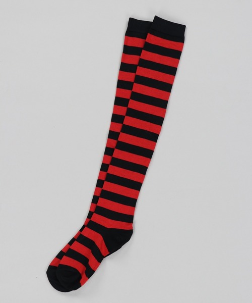 SPINNS（スピンズ）の「ボーダーハイソックス（ソックス/靴下・レディース・ブラック×ホワイト/ブラック×レッド・ONESIZE）」の13枚目の写真