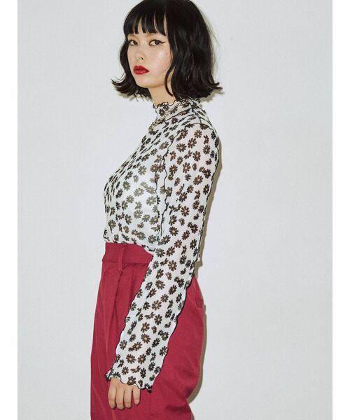 jouetie（ジュエティ）の「メッシュメロートップス（Tシャツ/カットソー・レディース・ブラック/オフホワイト/オレンジ/ブルー/グリーン・MEDIUM）」の14枚目の写真