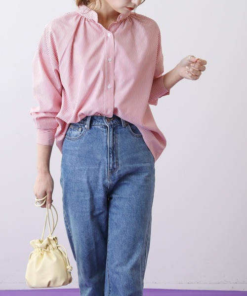 frames RAY CASSIN（フレームスレイカズン）の「WEB限定 2WAYボウタイ付バンドカラーブラウス（シャツ/ブラウス・レディース・レッド/ブルー/グリーン・FREE）」の18枚目の写真