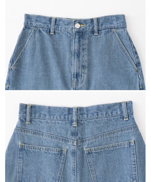 Re:EDIT（リエディ）の「サイド切替えリサイクルコットンデニムスカート（デニムスカート・レディース・ネイビー/グレー/ブルー・MEDIUM/LARGE/SHORT）」の17枚目の写真